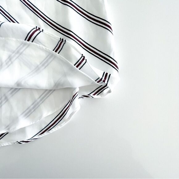 RW & Co. Tank Top Diagonal Stripe Spaghetti Strap Lined Women's M White NWT - Picture 6 of 8